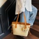 Wholesale high-end hand-held tote bags for women, 2025 summer new large-capacity single-shoulder bags, color-blocking commuter underarm bags