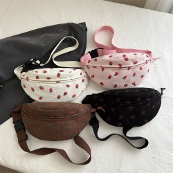 Wholesale summer popular and versatile strawberry printed bags, women's waist bags, 2024 trendy new single-shoulder crossbody bags