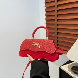 Wholesale high-quality light luxury hand-held cloud bags for women, 2025 summer new bow single-shoulder bags, trendy crossbody bags