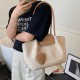 Stylish large-capacity tote bag for the summer of 2025, a new summer fashion color-blocking straw woven single-shoulder bag for seaside travel and beach bags