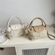 The 2024 summer new collection of straw-woven women's bags, trendy and fashionable Chinese-style versatile handbags, and woven PU patchwork single-shoulder bags