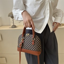 Cross-border versatile vintage diamond-shaped shell bag for women, 2023 Summer New fashion patchwork single-shoulder crossbody bag