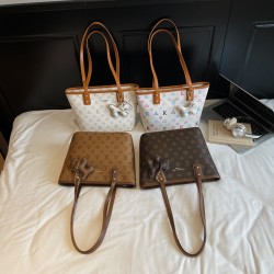Wholesale retro and fashionable hand-held tote bags, women's bags, 2025 summer new color-blocking single-shoulder bags, large-capacity underarm bags