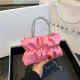 The new candy-colored pleated small square bag for women in the autumn of 2023 is a fashionable and fresh water diamond bag. It's a stylish single-shoulder crossbody bag