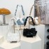 Wholesale fashionable pleated hand-held small square bags for women, 2025 summer new bow single-shoulder bags, trendy chain crossbody bags