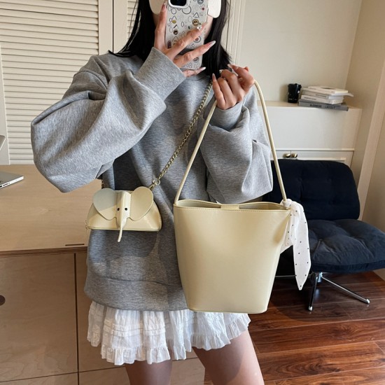 Wholesale Korean version niche silk scarves, hand-held bucket bags, women's bags, 2025 summer new light luxury single-shoulder underarm bags, crossbody bags