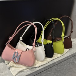 bags Cross-border quality women's bags 2023 Summer New solid color PU underarm bags, stylish commuting hand-held bags