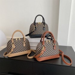 Cross-border versatile vintage diamond-shaped shell bag for women, 2023 Summer New fashion patchwork single-shoulder crossbody bag