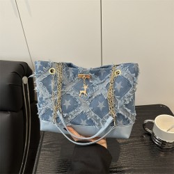 Wholesale cross-border checkered hand-held tote bags for women in the summer of 2025, niche large-capacity single-shoulder bags and trendy underarm bags
