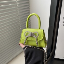 Wholesale of ins French light luxury hand-held small square bags for women in Spring 2025, new bow single-shoulder bags and chain crossbody bags