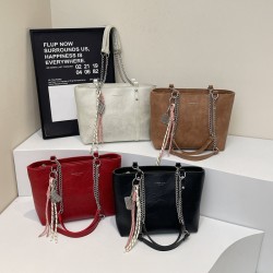 Wholesale Forest-style simple hand-held tote bags for women in the summer of 2025, large-capacity single-shoulder bags, trendy and versatile underarm bags