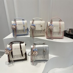 Wholesale fashionable color-blocking hand-held small square bags for women, new spring 2025 light luxury and stylish single-shoulder bags for commuting backpacks