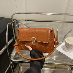 Wholesale fashionable lock button hand-held small square bags for women, 2025 summer new crocodile pattern single-shoulder bags, trendy crossbody bags