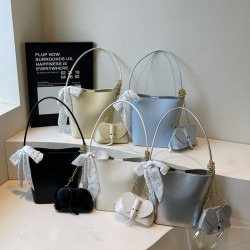 Wholesale Korean version niche silk scarves, hand-held bucket bags, women's bags, 2025 summer new light luxury single-shoulder underarm bags, crossbody bags
