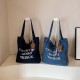 Casual and fashionable denim tote bag 2024 autumn/Winter new retro niche letter single-shoulder bag and simple underarm bag Casual and fashionable denim tote bag 2024 autumn/Winter new retro niche letter single-shoulder bag and simple underarm bag