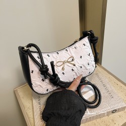Wholesale high-end bow-tie hand-held small square women's bags, 2025 summer new color-blocking single-shoulder bags, and commuting crossbody bags