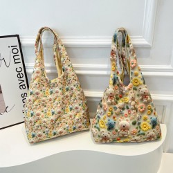 Wholesale fresh and sweet hand-held tote bags for women, 2025 spring new floral single-shoulder bags, and high-quality underarm bags