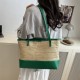 Wholesale fashionable color-blocking straw woven hand-held tote bags for women, 2025 summer new large-capacity single-shoulder bags, trendy underarm bags Wholesale fashionable color-blocking straw woven hand-held tote bags for women, 2025 summer new large-capacity single-shoulder bags, trendy underarm bags