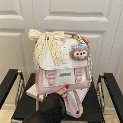 Wholesale trendy and cute hand-held small square women's bags, 2025 summer new style patchwork and color-blocking single-shoulder bags, commuting backpacks