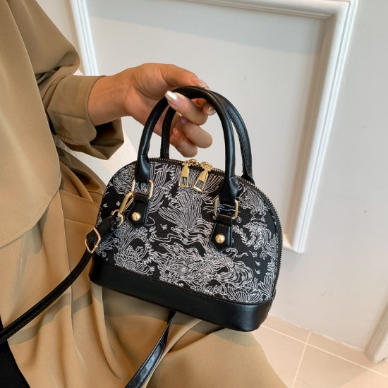 Trendy and fashionable patterned single-shoulder crossbody bags for women, 2023 Summer new simple hand-held shell bags