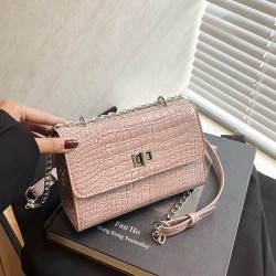 Wholesale French light luxury crocodile print hand-held small square women's bags, 2025 summer new fashion chain single-shoulder crossbody bags