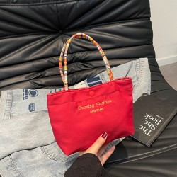 Wholesale fashionable and exquisite hand-held small handbags, women's bags, 2025 summer new styles, simple and versatile tote bags, casual portable bags