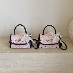 Fashionable color-blocking small square bag, 2025 summer new style fresh and sweet bow handbag, stylish and versatile crossbody bag