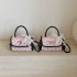 Fashionable color-blocking small square bag, 2025 summer new style fresh and sweet bow handbag, stylish and versatile crossbody bag