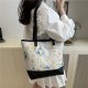 Wholesale oil painting style hand-held tote bags for women, 2025 summer new flower color-blocking single-shoulder bags, large-capacity underarm bags Wholesale oil painting style hand-held tote bags for women, 2025 summer new flower color-blocking single-shoulder bags, large-capacity underarm bags