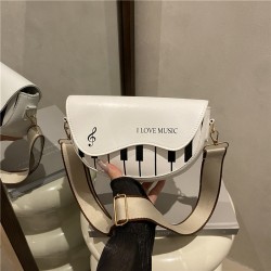 Wholesale niche piano key semi-round women's bags, 2025 summer new light luxury single-shoulder bags, fashionable wide shoulder strap crossbody bags