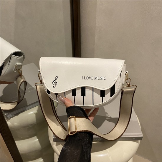 Wholesale niche piano key semi-round women's bags, 2025 summer new light luxury single-shoulder bags, fashionable wide shoulder strap crossbody bags Wholesale niche piano key semi-round women's bags, 2025 summer new light luxury single-shoulder bags, fashionable wide shoulder strap crossbody bags