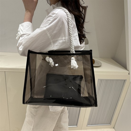 Wholesale Korean version large-capacity hand-held tote bags for women, 2025 summer new jelly single-shoulder bags, trendy underarm mother and child bags Wholesale Korean version large-capacity hand-held tote bags for women, 2025 summer new jelly single-shoulder bags, trendy underarm mother and child bags