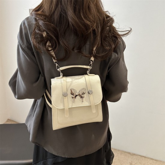 Korean-style light luxury small square bag for women, 2024 summer new butterfly lock button single-shoulder bag, multi-functional backpack, crossbody bag