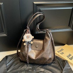 Fashionable and casual large-capacity tote bag for women, 2024 autumn and winter new retro versatile single-shoulder bag, multi-functional backpack