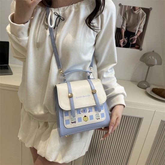 Wholesale high-quality light luxury hand-held small square bags for women, 2025 summer new color-blocking single-shoulder bags, multi-functional backpacks