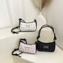 Wholesale high-end bow-tie hand-held small square women's bags, 2025 summer new color-blocking single-shoulder bags, and commuting crossbody bags