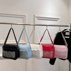 Cross-border large-capacity commuting pain bag for women, 2024 Autumn new Japanese-Korean version transparent women's bag, single-shoulder crossbody bag