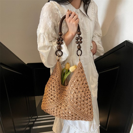 Wholesale French simple casual hand-held small handbags, women's bags, 2025 summer new woven single-shoulder bags, and casual underarm bags Wholesale French simple casual hand-held small handbags, women's bags, 2025 summer new woven single-shoulder bags, and casual underarm bags