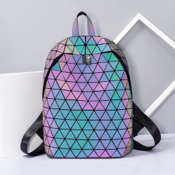 Cross-border new diamond-shaped backpacks, luminous laser personalized backpacks, geometric folding backpacks, Guangzhou creative bag distribution