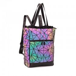 Cross-border folding backpack, leisure travel, large-capacity mountaineering backpack, fashionable and trendy computer backpack, diamond-shaped geometric bag