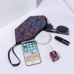 New women's cosmetic bag, Korean style coin purse, irregular oval diamond-shaped geometric bag, in-stock gift bag