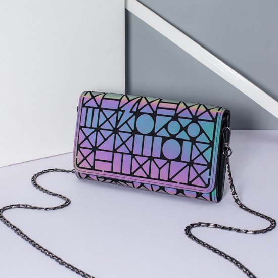 Winter diamond-shaped small square bags for women, luminous gradient color stitching women's bags, niche chain style crossbody bags in stock for wholesale Winter diamond-shaped small square bags for women, luminous gradient color stitching women's bags, niche chain style crossbody bags in stock for wholesale
