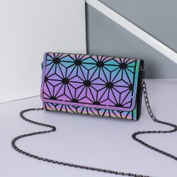 Winter diamond-shaped small square bags for women, luminous gradient color stitching women's bags, niche chain style crossbody bags in stock for wholesale