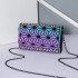 Winter diamond-shaped small square bags for women, luminous gradient color stitching women's bags, niche chain style crossbody bags in stock for wholesale