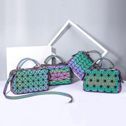 New European and American fashion style women's bag, pu luminous gradient color diamond pattern handbag for ladies, Guangzhou manufacturer cross-border