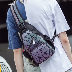 Trendy men's chest bag, business casual single-shoulder crossbody waist bag, multi-functional super cool Korean version bag, diamond-shaped geometric bag