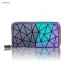 European and American fashion pu women's wallets, reflective positioning clutch bags, geometric long wallets, luminous material diamond women's bags