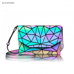 Envelope bag 2022 New diamond-shaped small square bag Women's cross-shaped glow-in-the-dark makeup women's bag pu Korean version Women's single shoulder bag