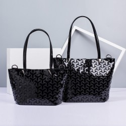 Factory wholesale pu patent leather handbags, Korean version trendy and fashionable single-shoulder crossbody bags, diamond-patterned geometric bags, custom
