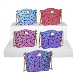 2022 new trendy geometric diamond-shaped crossbody bag for women, personalized and trendy, internet-famous reflective single-shoulder bag customization